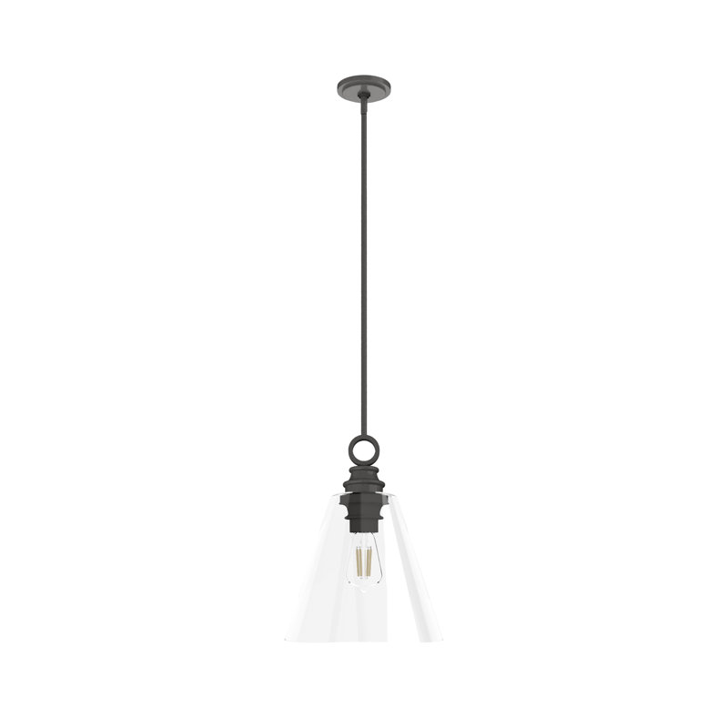Klein 1 Light Glass Cone Pendant, Noble Bronze, Large