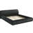 Black Pleated Upholstered Contemporary Engineered Wood Eastern King Platform Bed For Bedroom Elegance With Comfort-1735732448-1735732479