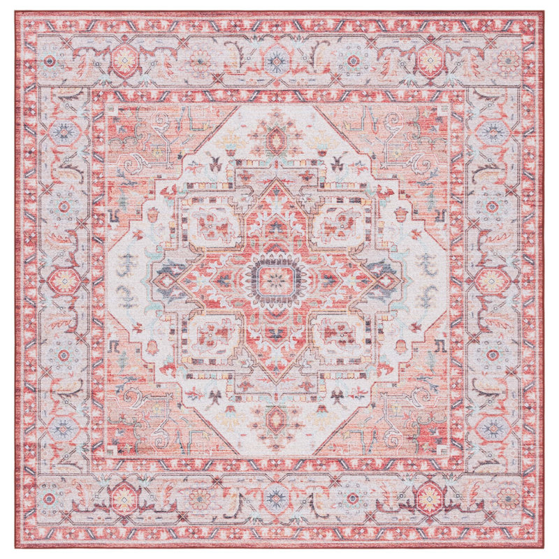 Kerel Tucson Performance Machine Washable Southwestern Rug, Square 6'
