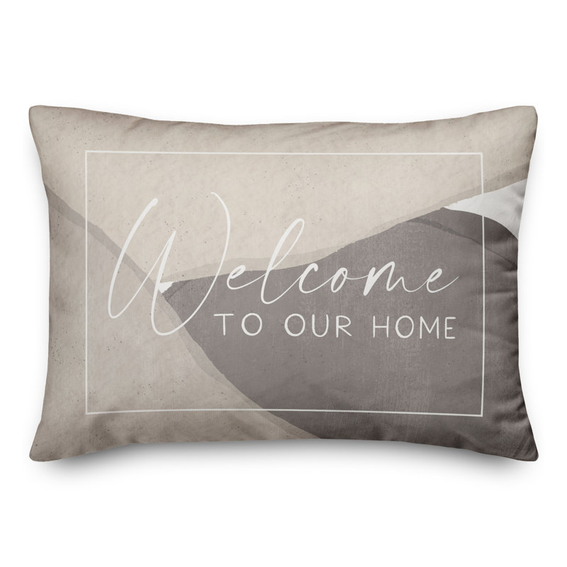 Welcome to Our Home Housse de coussin rectangulaire et insert