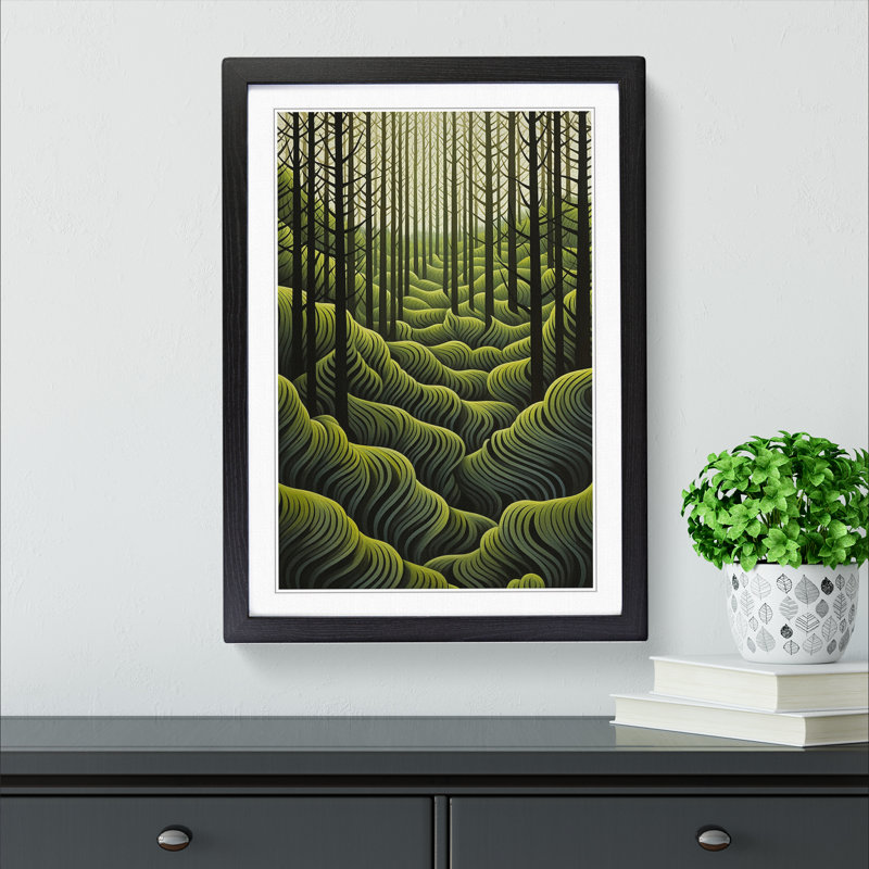Single Picture Frame Print on Wood, Black Framed, 34cm H x 25cm W