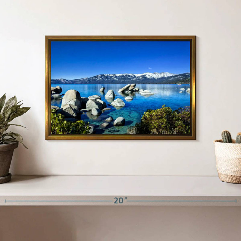 Port de sable pittoresque, Cadre flottant doré, 13 po x 9 po