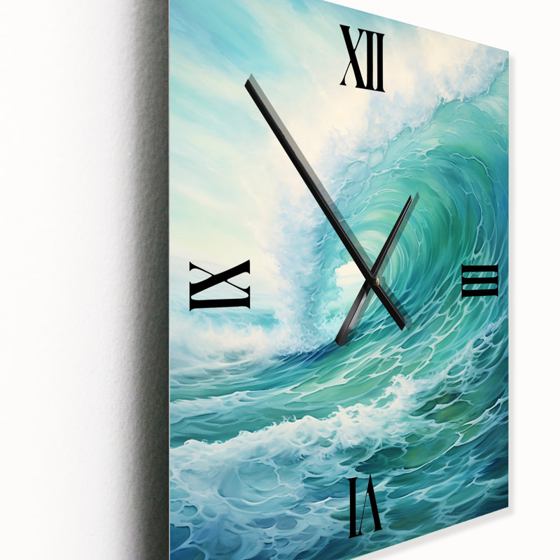 Horloge murale Dayleen - vagues côtières, Très grand