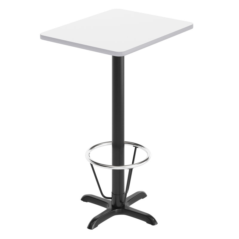 Plateau de table rectangulaire en stratifié basque et base à pied basque, H 43,125 po x l 24 po x p 30 po, Blanc