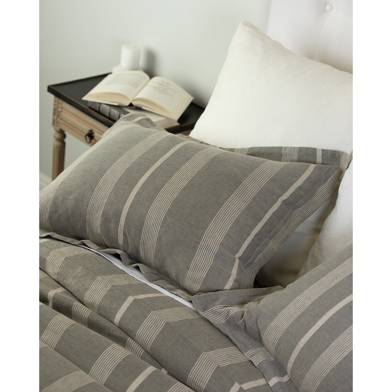 Clemens Linen Duvet Cover Set, King Duvet Cover + 2 Shams