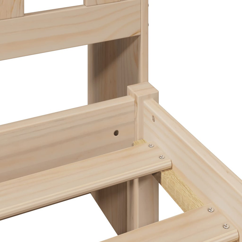 Ludowici Solid Wood Bed, Natural, 75 cm W x 190 cm L