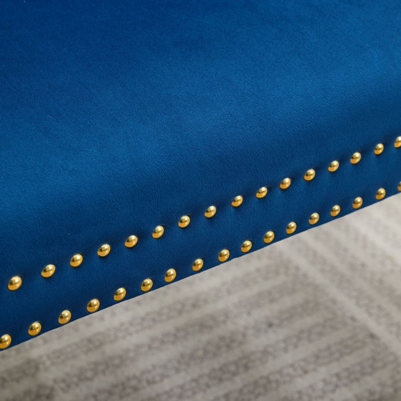 Dining Loveseat Bench, Silver, Blue
