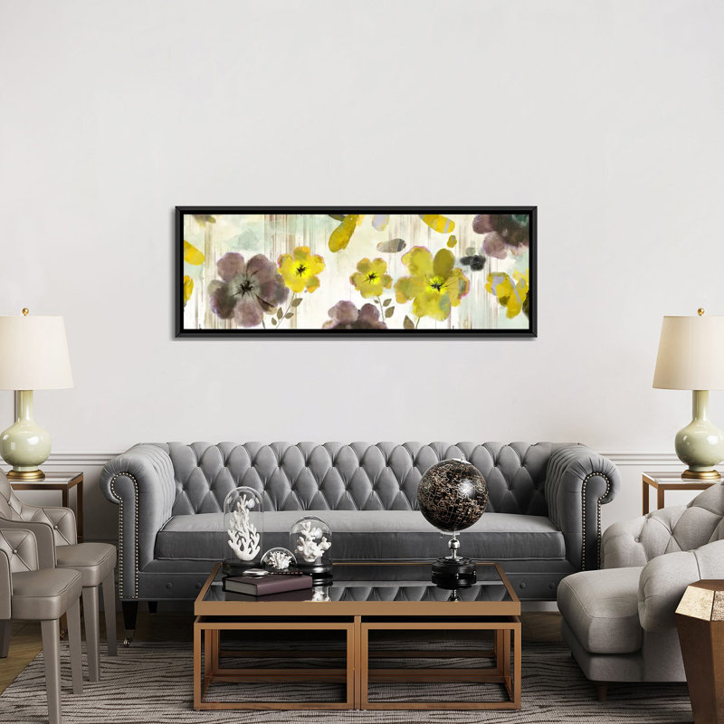 " Bouquet Florals I " by PI Studio, 12" H x 36" W x 1.5" D, Black Framed
