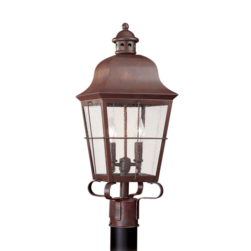 Lampadaire d'extérieur à deux lumières Chatham de Génération Lighting , Cuivre délavé, Non