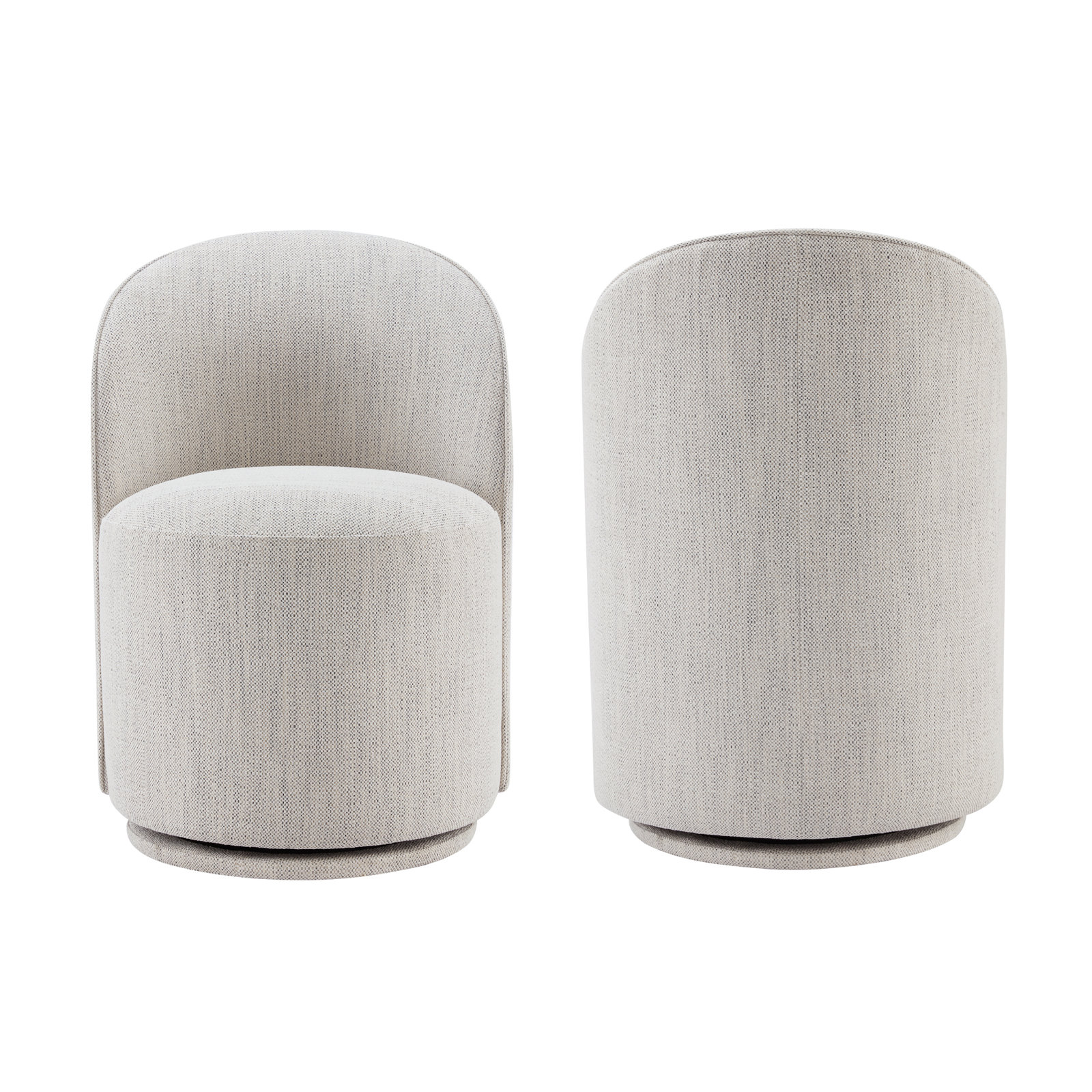 Sharlene Swivel Dining Chair, Prestige Ivory Basketweave