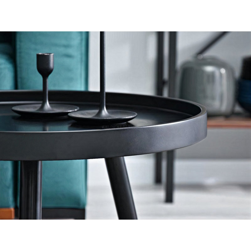 Mineola Three Leg Coffee Table, 41cm H x 55cm W x 55cm D, Black