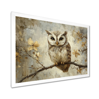 Gentle Owl In Winter - hibou, art mural sur toile