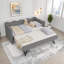 Lit de jour confortable avec couchette, port USB et adorable forme de vague-734811327