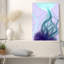 Purple and Teal Abstract Fluid Art With Gold Flecks Canvas Wall Art-133564226