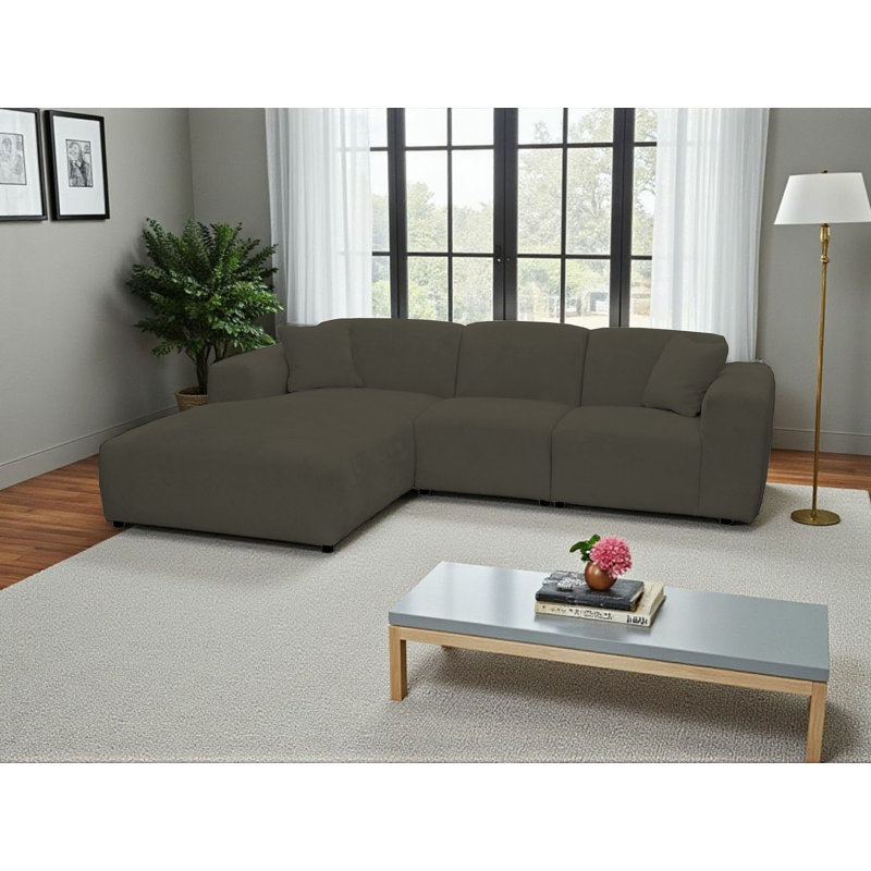 4 Seater Corner Sofa , Left Hand Facing, Brown