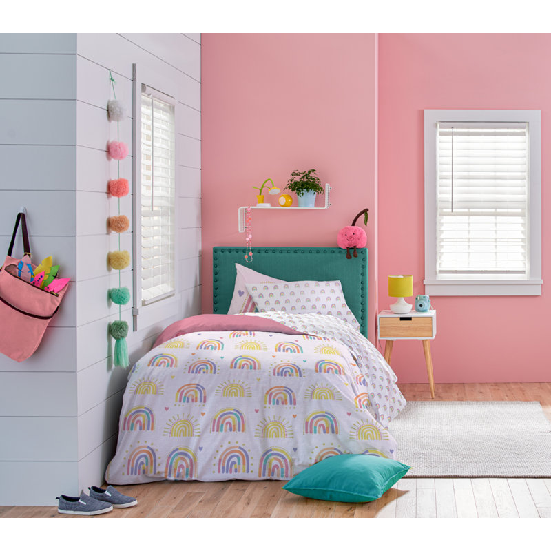 Ensemble de lit 100% coton biologique Rainbow Doodle, Grand lit