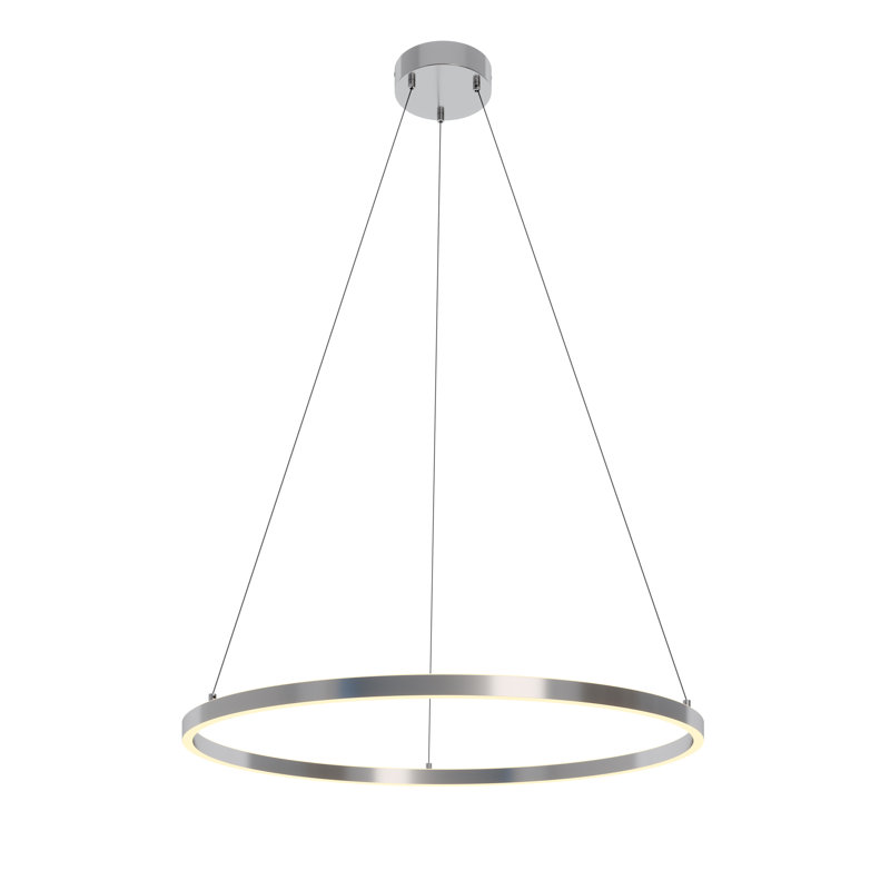 1 - Light LED Pendant with Accents, Satin Nickel, 1.42" H x 35.57" W x 35.57" D