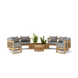 Circular Modular Outdoor 6 - Piece Teak Conversation Set