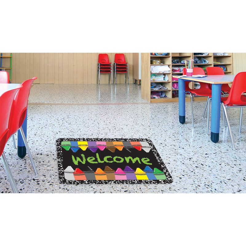 The Original Fun Mat, Welcome Mat, 15,5 po X 23,5 po, Welcome Crayons Composition