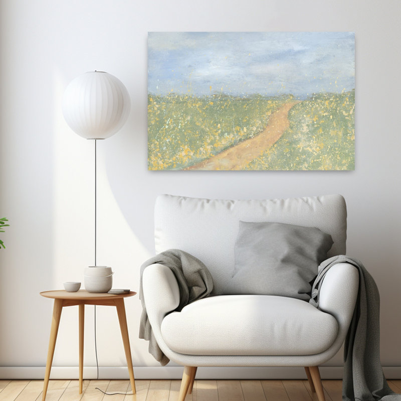 Prairie, paysage abstrait contemporain, art naturel, H 24 po x l 36 po