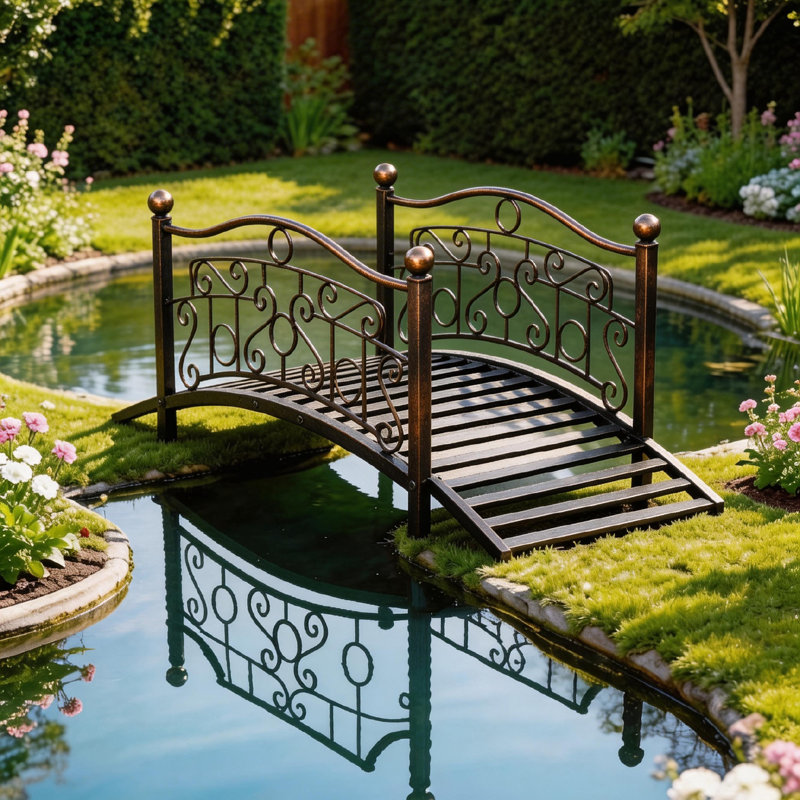 Pont de jardin décoratif en fer 3,3 pi, Bronze