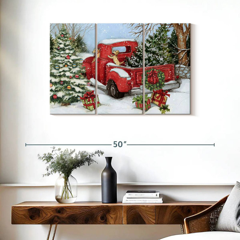 Camion rouge, 24" H x 38" W