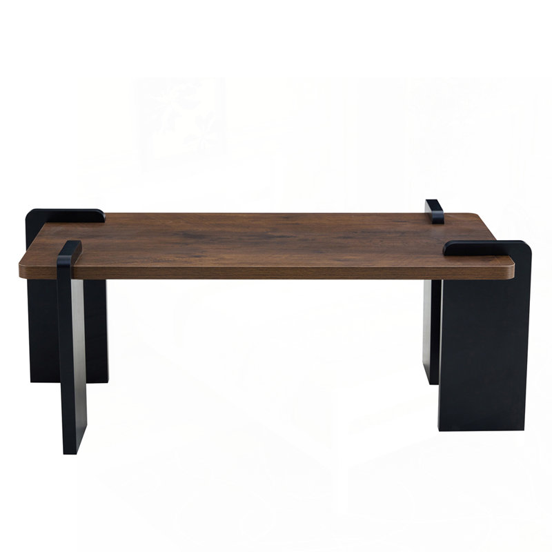Table basse polyvalente en panneau de fibres à densité moyenne pour la vie moderne et les espaces de loisirs, Noyer
