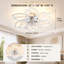 Ventilateur de plafond encastré à DEL à intensité variable réversible de 25 po à 7 pales avec télécommande et application-809154368