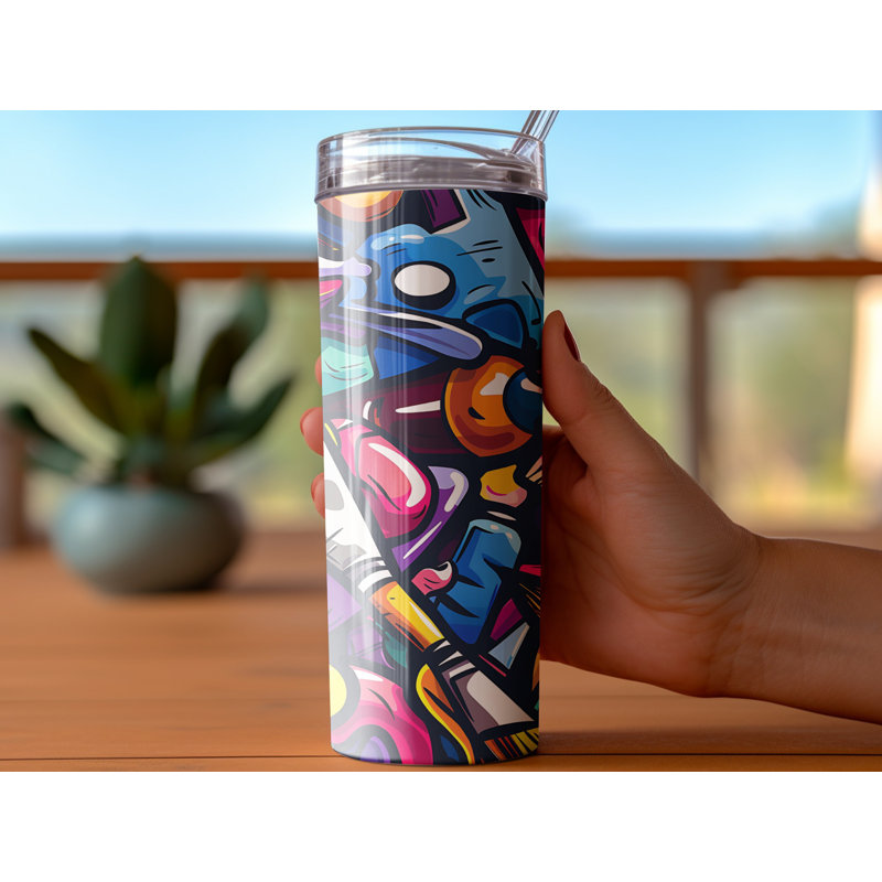 Choose Handmade Tumblers 591ml Vacuum Insulated Stainless Steel (18/8) Travel Tumbler with Straw
