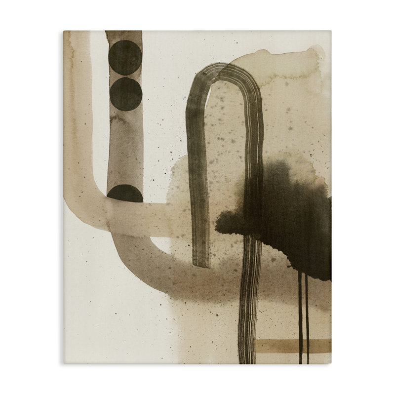 «Curved Neutral Arches», art mural sur toile par Grace Popp, H 20 po x l 16 po