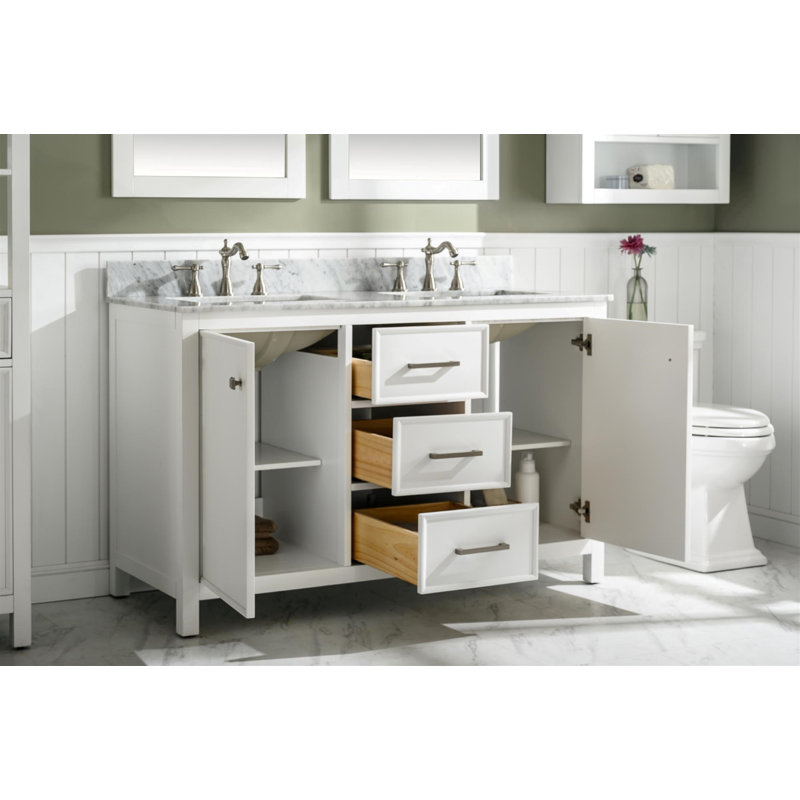 Ensemble de meuble-lavabo double 54 po Talanna, Blanc