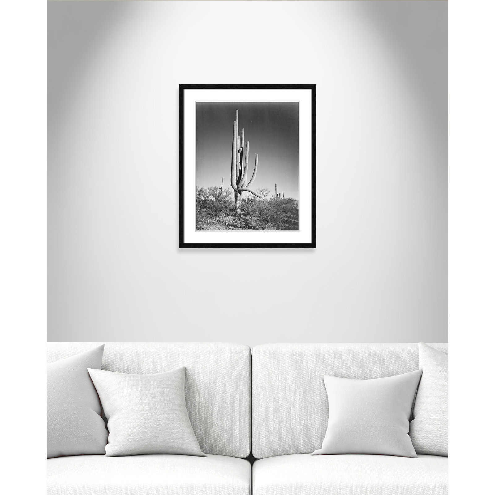 Saguaro National Monument Print by Ansel Adams, Black, 25.5" H x 21.5" W x 0.75" D