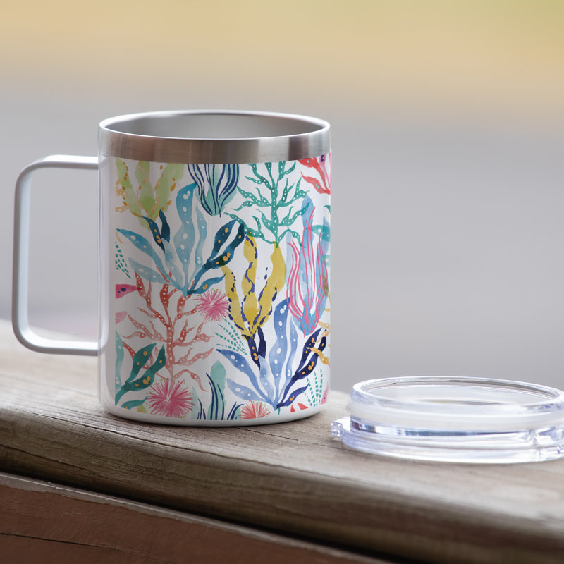 Grande tasse en acier inoxydable corail 12 oz. Beachcrest Home
