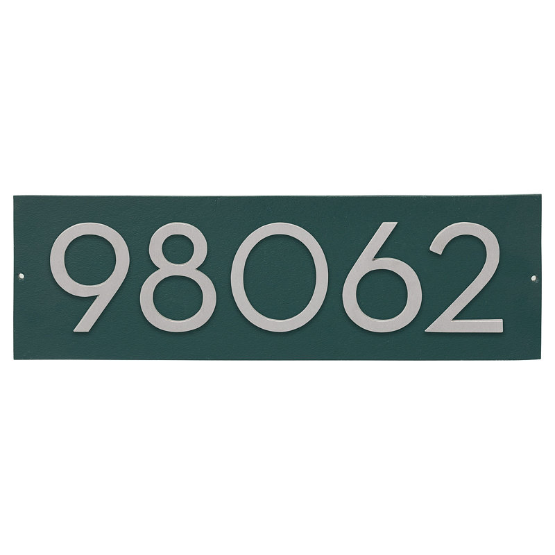 Rectangle Wall Plaque, Hunter Green/Brushed Aluminum, Yes