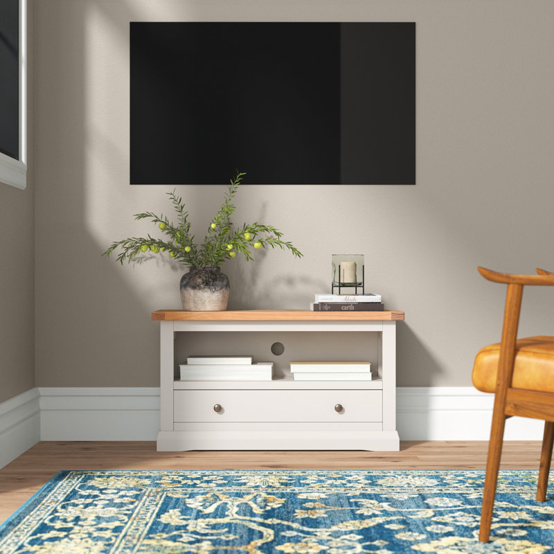 Abington TV Stand for TVs up to 48", Natural/White/Brass