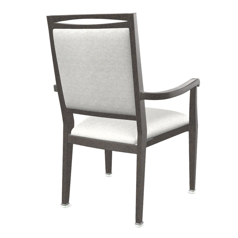 Chaise avec accoudoirs Ada, Smoked Walnut, Blanc