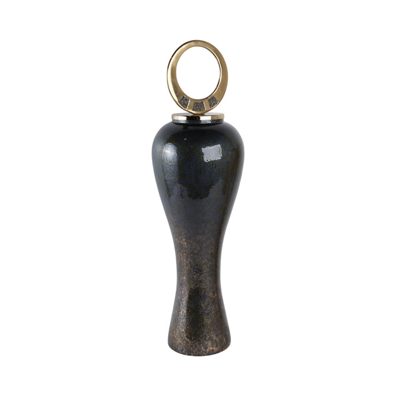 Sagebrook Home 34" Arielle Large Pyrite Stone And Metal Oversized, 34" H x 10" W x 10" D