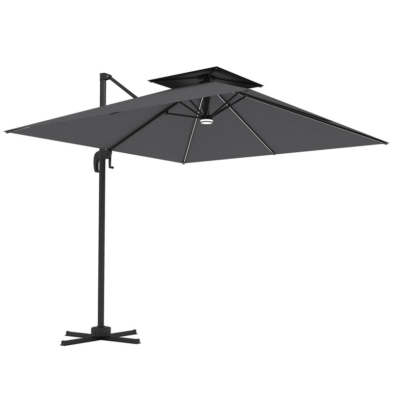 246cm Tilt Market Parasol, Dark Grey