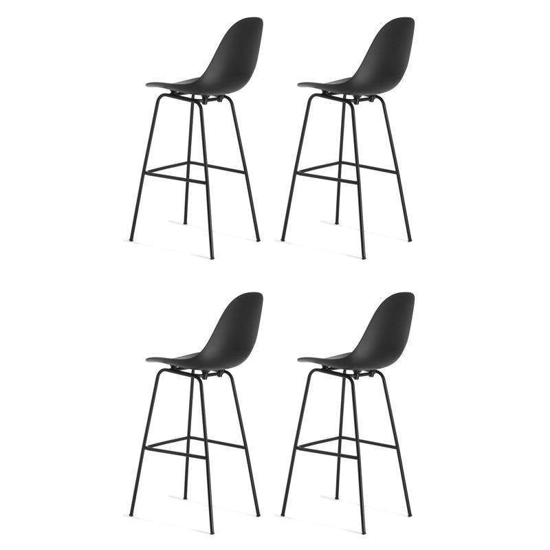 Tabouret de bar et de comptoir TA, Tabouret de bar (siège d'une hauteur de 29,5 po), Noir, Noir