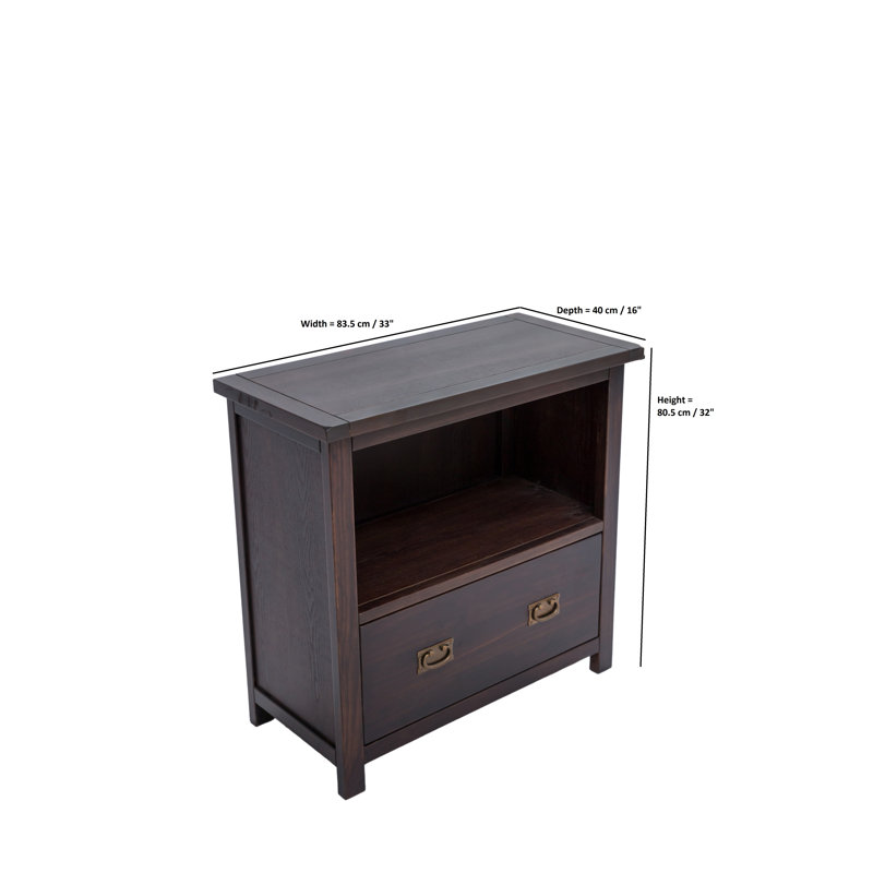 33'' Solid Wood Sideboard, Dark Brown
