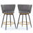 Counter Height Bar Stools Set Of 2, 360° Swivel Upholstered Barstools With Backs And Metal Legs, Mylen Fabric, Footrest-815688786