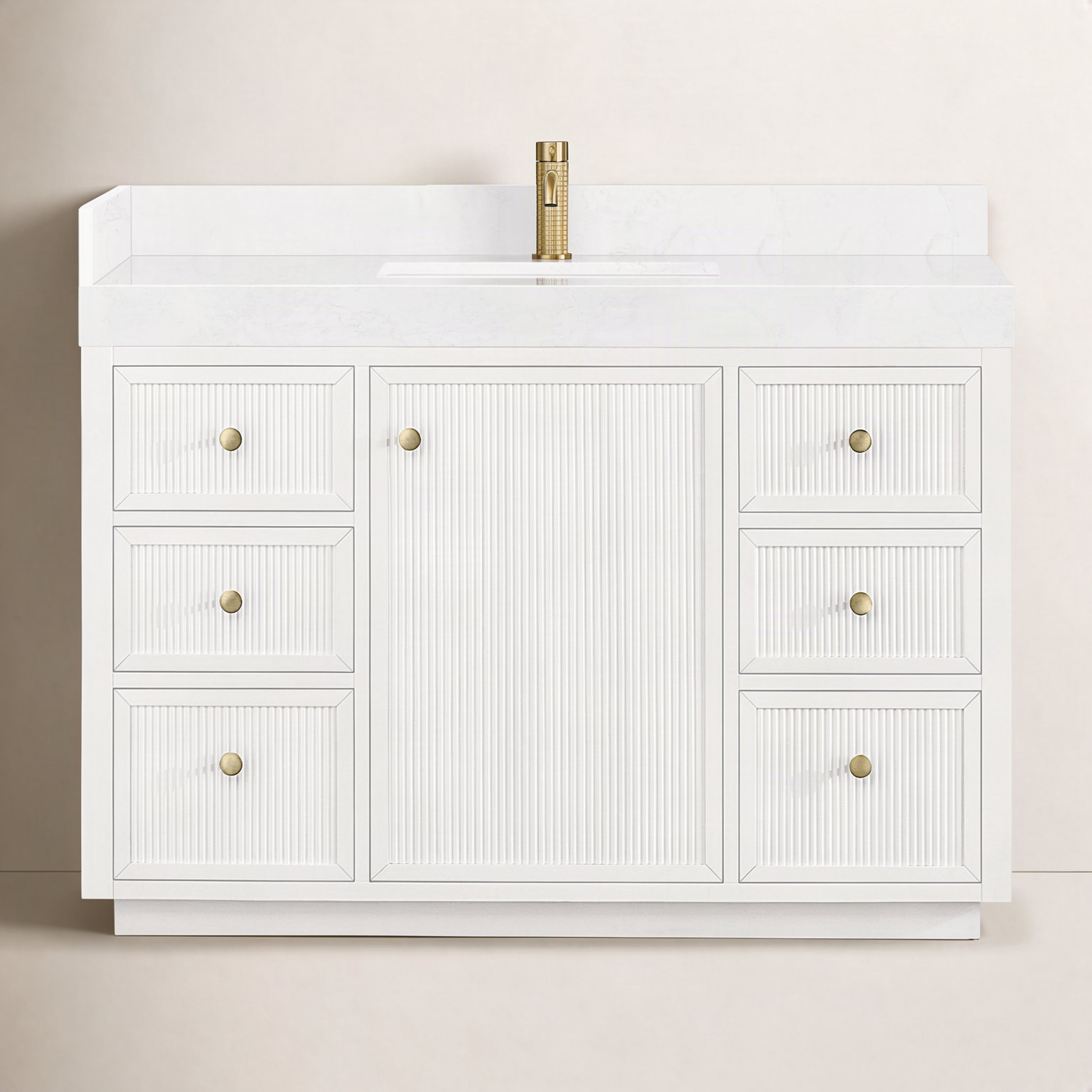 Thea 48" Single Bathroom Vanity, White