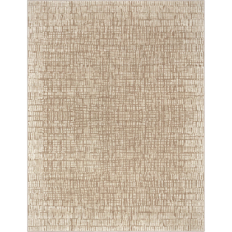 Tapis ivoire à tissage plat Nuzzo Nightscape, Rectangle 9 pi 10 po x 13 pi