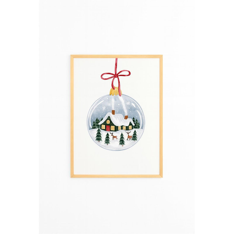 Festive Christmas Decorative Framed Painting, 13.0 x 19.0 inches | 100% Solid Wood Frame (Thickness: 0.8 inches), 100% MDF Artwork | Digital Printing for Vibrant Colors, Perfect Holiday Wall Decor for Home & Office