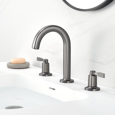 Larko 8 in. Widespread 2-Handle Bathroom Vanity Sink Faucet with Metal Pop-Up Drain