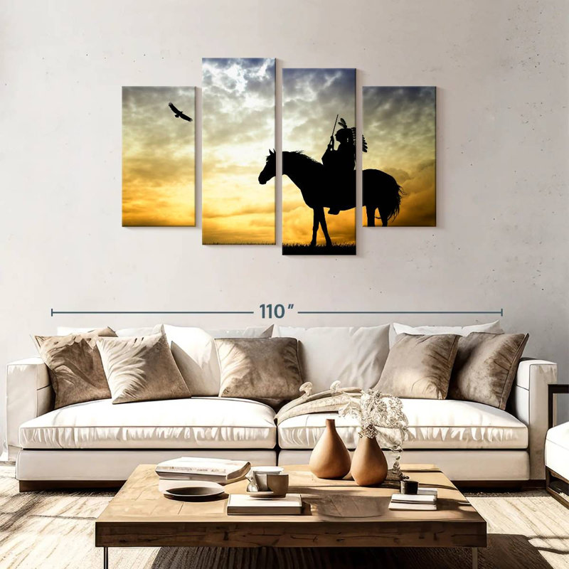Lelar Indian On Horse, 48'' H x 75'' W