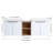 60" White Bathroom Vanity With Shelves And Ceramic Basin - Classic Look Wall Mounted Sink Cabinet Elegant Option