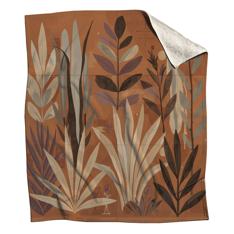 Abstract Botanical Illustration Blankets, 60in W x 80in H