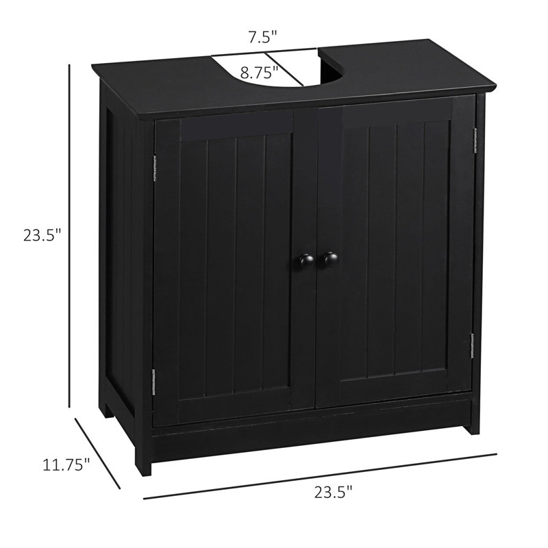 Armoire de salle de bain sous le lavabo avec 2 portes et tablette, meuble-lavabo, lavabo et robinet non inclus