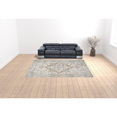 9' X 12' Gray Oriental Power Loom Area Rug
